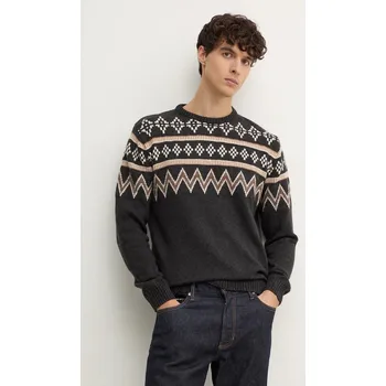 Pánský svetr Svetr z vlněné směsi Pepe Jeans CHRISTOPHER pánský, šedá barva, hřejivý, PM702460 90Y, vel. XL