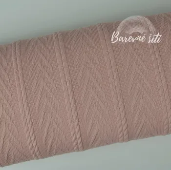 Angorová svetrovina, copánky Pudorvá růžová (E) (Hřejivé hebké svetroviny)