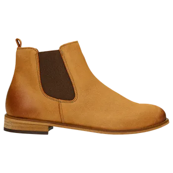 Dámské polobotky Světle Hnědé Dámské Chelsea Boty Z Nubukové Kůže Wojas 5524423 37