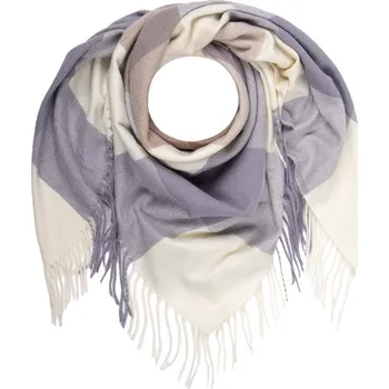 Šátek Dámský hřejivý šátek šedo hnědá kostka 7200821-11