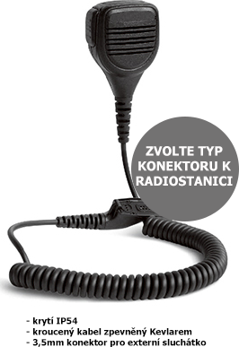 ForRadios RSM přídavný reproduktor s mikrofonem a PTT, IP54, Jack pro ušní sluchátko - Použité zboží