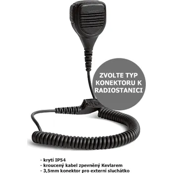 Vysílačka ForRadios RSM přídavný reproduktor s mikrofonem a PTT, IP54, Jack pro ušní sluchátko - Použité zboží