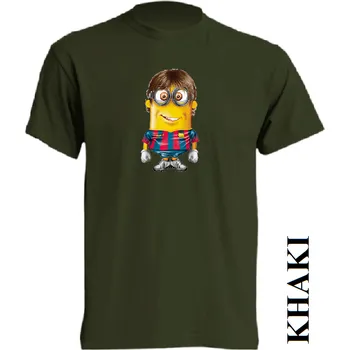 Pánské tričko panske-levne-bavlnene-vtipne-tricko-potisk-fotbalista-messi-mimon Barva: Khaki, velikost: M