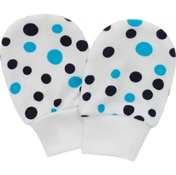 Rukavice ESITO | Rukavice bavlna potisk puntík Turquoise - puntík tyrkysová / 68