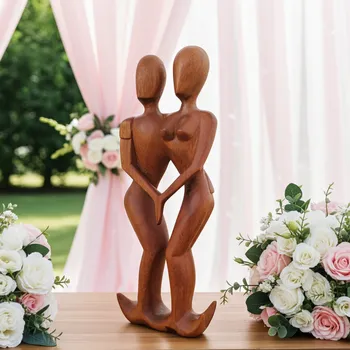 Soška Abstrakt milenci 5 / Dřevo velká 31 cm