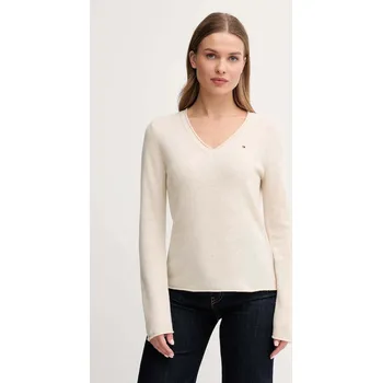 Dámský svetr Vlněný svetr Tommy Hilfiger dámský, vínová barva, WW0WW43505 01A, vel. XS