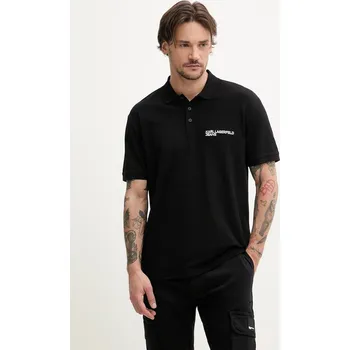 Bavlněné polo tričko Karl Lagerfeld Jeans černá barva, A2M17094 99X, vel. XL