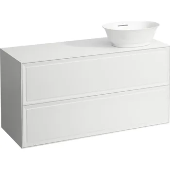 Koupelnový nábytek LAUFEN THE NEW CLASSIC Skříňka pod umyvadlo, se 2 zásuvkami, s výřezem vpravo, pro umyvadlové mísy H812852, H812853 1175x455, Bílá mat - H4060840851701