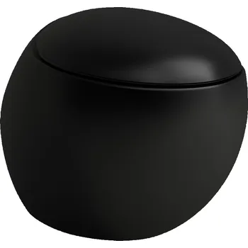 Klozet LAUFEN ILBAGNOALESSI Závěsný klozet, rimless, hluboké splachování 585x390, Černá mat - H8209717160001