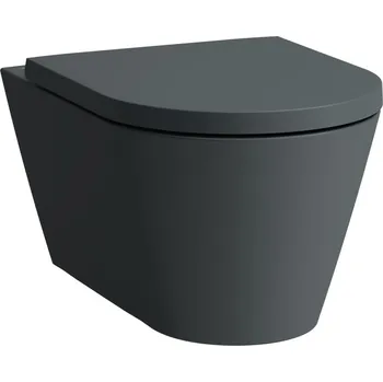 Klozet Kartell LAUFEN Závěsný klozet rimless, hluboké splachování, 4,5/3 l, zakulacený zadní lem 545x370, Grafit mat - H8203377580001