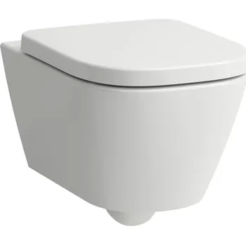 Klozet LAUFEN MEDA Závěsné WC COMBI PACK, Silent flush, rimless, hluboké splachování. Obsahuje závěsné WC rimless advanced, sedátko s poklopem se zpomalovacím systémem a sadu zvukově izolačních podložek mezi WC a stěnu. 540x360, Bílá LCC (LAUFEN Clean Coat) - H8