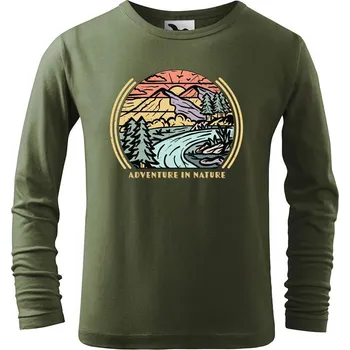 Dětská móda DOBRÝ TRIKO Dětské bavlněné triko Adventure in nature Velikost: 110 /4 roky, Barva: Khaki