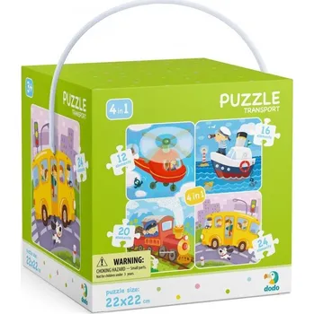 Puzzle DODO Puzzle Dopravní prostředky 4v1 (12,16,20,24 dílků)