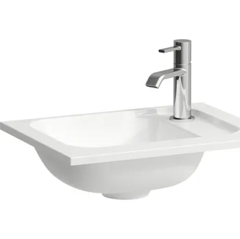 Umyvadlo LAUFEN MEDA Umývátko, s armaturní deskou vpravo, materiál Marbond 442x342, Bílá - H8141100001141
