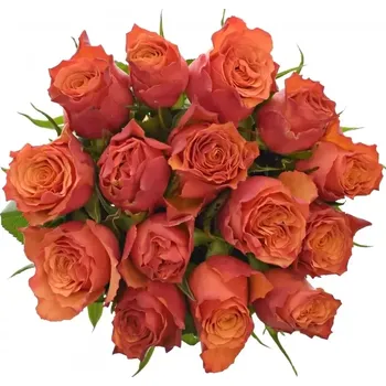 umělá květina Kytice 15 oranžových růží DEVOTED 60cm