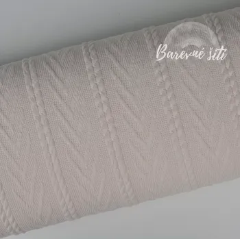 Angorová svetrovina, copánky Ecru (E) (Hřejivé hebké svetroviny)