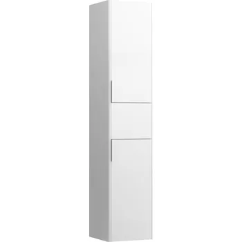 Nábytek LAUFEN BASE Vysoká skříňka, 2 dvířka a zásuvka, závěsy dvířek vpravo (bočnice korpusu s radiusem) 350x335, Bílá lesklá - H4027121102611