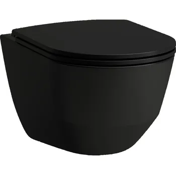 Klozet LAUFEN PRO Závěsný klozet, rimless, hluboké splachování 530x360, Černá mat - H8209667160001