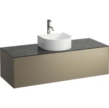 Umyvadlo LAUFEN SONAR Skříňka pod umyvadlo, s 1 zásuvkou, pro umyvadlové mísy H812340, H812341, H812342, H812343, s výřezem uprostřed vč. otvoru pro baterii uprostřed 1175x455, Titan & nero marquina - H4054250341421