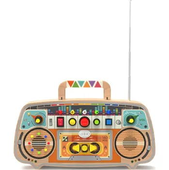 Hračka pro nejmenší 2Kids Toys Montessori Activity board Dřevěné FM rádio