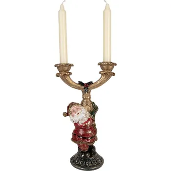 Svícen Svícen na 2 úzké svíčky Santa - 17*10*28 cm