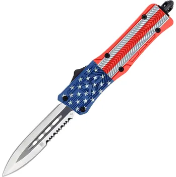 kapesní nůž CobraTec Small CTK-1 Cerakote Americká vlajka Dýka 1-stranné zoubkování 06CT111