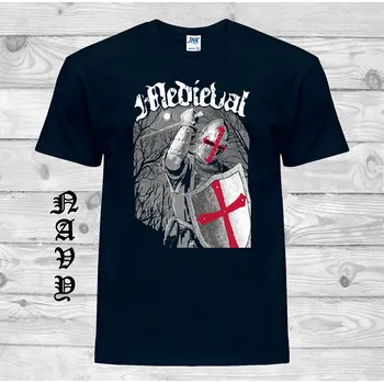 panske-levne-bavlnene-tricko-potisk-PC-hra-Mediaval Barva: Navy - tmavě modrá, velikost: 4XL