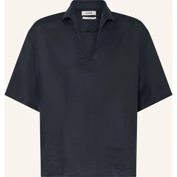 Pánská košile Cos Pánská Košile S Krátkým Rukávem Relaxed Fit Ze Lnu, tmavě...