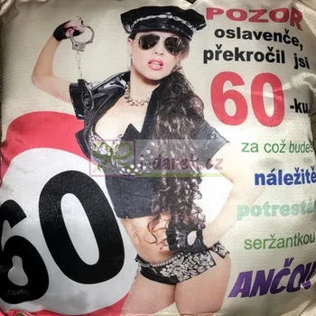 Polštářek jubileum PŘEKROČIL JSI 60 - k výročí pro muže