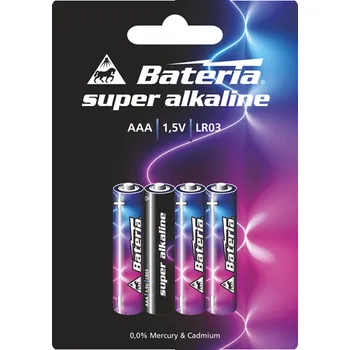 Článková baterie BATERIA Super Alkaline LR03/AAA 4/blistr