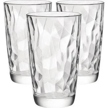 Sklenice Bormioli Rocco 3dílná sada sklenic na long drink Diamond 470 ml, čirá