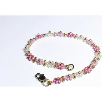 Náramek Bellakvět Náramek - Růženka - PVD Gold, Miyuki Velikost: XL 19 cm