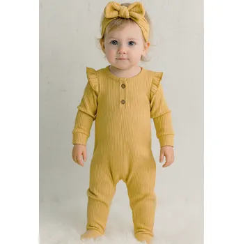 Baby Cool Souprava pro miminka, dupačky + čelenka – hořčicová Velikost: 74 (6-9m)