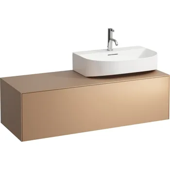 Koupelnový nábytek LAUFEN SONAR Skříňka pod umyvadlo, s 1 zásuvkou, pro umývátka H816341, H816342, s výřezem vpravo 1175x455, Měď (lak) - H4054530340411