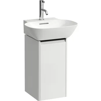 Koupelnový nábytek LAUFEN BASE Skříňka pod umyvadlo, 1 dvířka, závěsy vpravo, 1 vnitřní polička, pro umývátko 815301 275x295, Bílá lesklá - H4030141102611