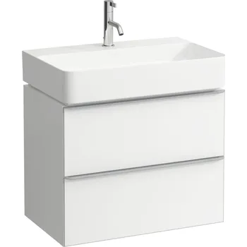 Nábytek LAUFEN SPACE Skříňka pod umyvadlo, 2 zásuvky, včetně instalačního setu H491140, pro umyvadlo H810284, 650 mm 635x410, Tmavý jilm, úchyt hliník černá mat - H4101621601031