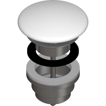 VAL|LAUFEN Odpadní ventil s keramickou krytkou, neuzavíratelný 82x82, Bílá - H8981840000001