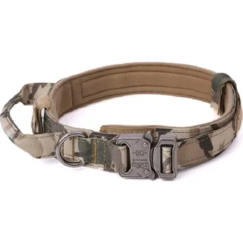 Obojek pro psa Tactical - Pevný obojek s madlem Barva: Maskáč, Velikost: 29 - 35 cm