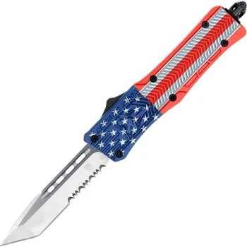 kapesní nůž CobraTec Small CTK-1 Cerakote Americká vlajka Tanto zoubkovaný 06CT110
