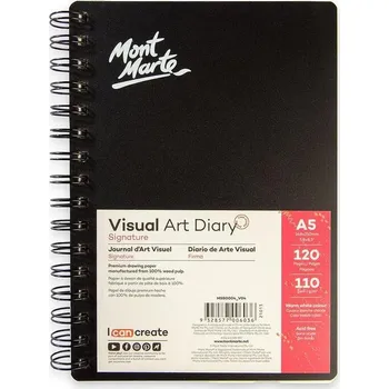 Blok Spirálový blok Mont Marte A5, 60 listů, č.0004,110g/m2 - bílý papír