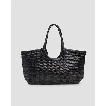 Košík Z Kožených řemínků Dragon Diffusion Nantucket Basket Big V Černé Barvě 8822-bla