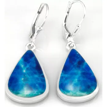 Náušnice Stříbrné náušnice (Ag 925/1000) s afghanitem QAA, kapky cca 20 x 15 mm, RARITA (AFT1394U)