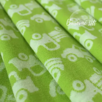 Merino Autíčka limeta a krém (E) (Hebké merino oboulic )