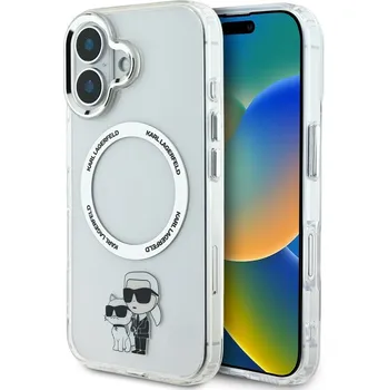 Náhradní kryt pro mobilní telefon Karl Lagerfeld IML Karl and Choupette MagSafe Zadní Kryt pro iPhone 16 Plus Transparent
