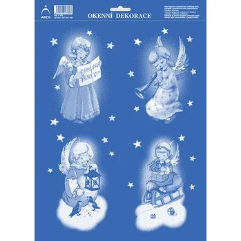 Vánoční dekorace ARCH Okenní folie vánoční 25x35cm Andílci