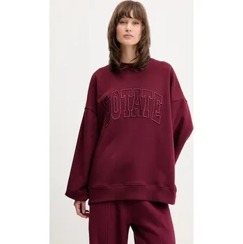 Dámská mikina Bavlněná mikina Rotate dámská, vínová barva, s aplikací, 1143762734 83X, vel. M