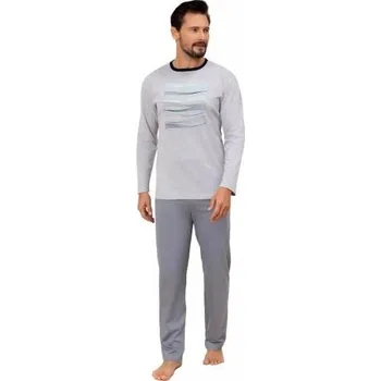 Pánské pyžamo Pánské pyžamo 492/51 REGINA světlý melír XXL