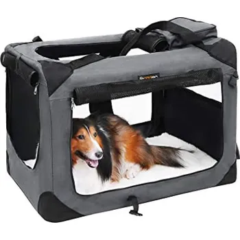 přepravka pro zvíře Skládací textilní přepravka, 70 x 52 x 52 cm, Šedá