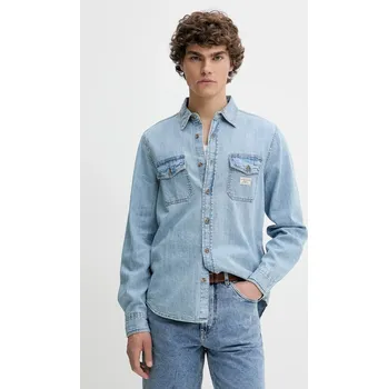 Pánská košile Bavlněná košile Guess Jeans M5GH56.D5M82 modrá 50J, vel. XXL