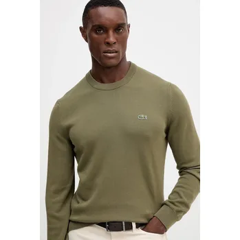 Dámský svetr Bavlněný svetr Lacoste zelená barva AH1985 91X, vel. M